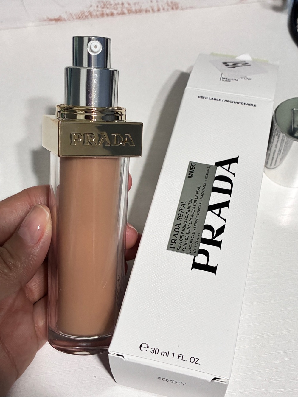 Prada Reveal Foundation MN55 Medium - Beige Neutral NIB